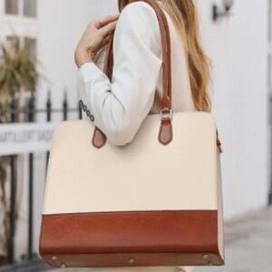 Cluci Lauren Leather Structured Tote Bag Briefcase